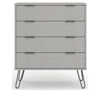 Augusta 4 Drawer Grey Chest of Drawers - Wilko