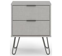 Grey Chest Wardrobe Sideboard TV Unit Coffee Table -Metal Hairpin Legs - Augusta