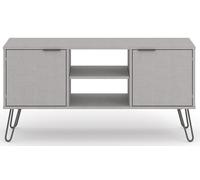 Grey Chest Wardrobe Sideboard TV Unit Coffee Table -Metal Hairpin Legs - Augusta