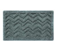 HOMESCAPES Super Absorbent Soft ‘Sandwood’ Grey Bathmat with Plush Chevron Geometric Pattern and Non Slip Latex Backing, 50 x 80 cm Large Shower Mat Machine Washable