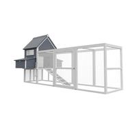 Grey Chicken Coop 310x150x150cm with Nesting Box, Pull-out Tray and Large Enclosure Made of Wood