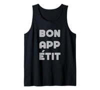 Grey Color Bon App Etit Grey Graphic Tank Top
