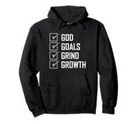 Grey Color Goals Grind Growth Grey Graphic Pullover Hoodie