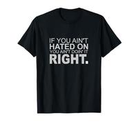 Grey Color Hated & Doing It Right Grey Graphic T-Shirt