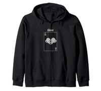 Grey Color Lost Love Card Grey Graphic Zip Hoodie