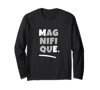 Grey Color Magnifique ME Grey Graphic Long Sleeve T-Shirt