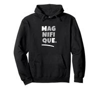 Grey Color Magnifique ME Grey Graphic Pullover Hoodie