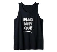 Grey Color Magnifique ME Grey Graphic Tank Top