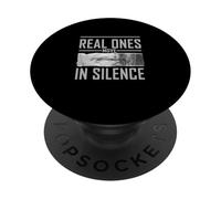 Grey Color Real Ones Move In Silence Grey Graphic PopSockets Adhesive PopGrip