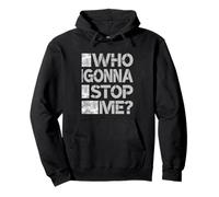 Grey Color Who Gonna Stop Me? Grey Graphic Pullover Hoodie