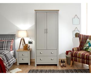 Grey Combi Robe 2 Door 2 Drawer Wardrobe Lancaster Country style