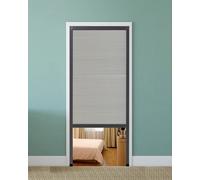 Grey Concertina Folding Door - 180cm Tall Blackout Non-Woven Panel for Kitchen & Laundry Room, Space-Saving Roll-Up Louvre Gate (63x71in) - Easy Installation & Privacy Solution