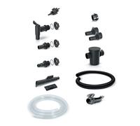 Garden Large Rectangular Plastic Water Butt Optional Connection Kit, Balcony, Terrace Stand 110 litres (Grey + Connection Kit)