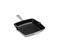 Cooks Professional 26cm Cast Iron Skillet Pan | Square Heavy Duty Grill Griddle Frying Pan with Enamel Interior | Oven Safe to 260°C, Induction & All Hob Compatible | PFAS, PFOA & PTFE-Free | Grey