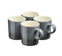 Cooks Professional 4 Piece Colourful Stoneware Midi Mug Set | Mid-Sized Coffee Cappuccino Latte Drinking Cups | Microwave & Dishwasher Safe Ceramic with Graduated Colour | 240ml Capacity | Grey