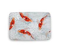 Grey Coral Goldfish Bathroom Rug Bath Mat Bathroom Decor Mats with Non Slip Backing Non-Slip Floor Mats Soft Doormat Absorbent Throw Bath Rugs Runner Carpet 16"x24"