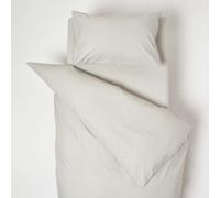 (Grey) Cotton Cot Bed Duvet Cover with Pillowcase 200 Thread Count