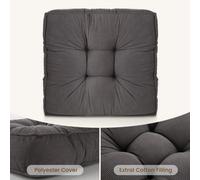 Grey Cotton Plain Floor Cushion Dining Booster Chair Seat Pads Garden Elderly Kids