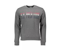 Grey Cotton Sweatshirt with Logo Print - male - U.S. Polo Assn. - Sweatshirts - Gray - L - Sweatshirts & Hoodies L