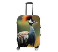 Grey Crowned Crane Luggage Cover Travel Suitcase Protector Anti-Scratch Suitcase Cover L