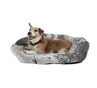 Grey Crushed Velvet Box Bed - Medium