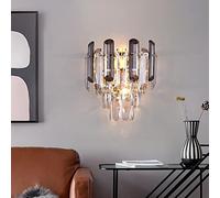 Grey Crystal Wall Lamp Light Bedroom Bedside Lamp Living Dining Room Villa Stair Luxury Decorative Chandelier Ceiling Light Fixture (Cool White(5500)