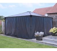 Palram - Canopia Grey Plastic Gazebo Curtain, Pack Of 4 (L)2170mm (W)4360mm