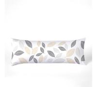 Grey Cushion Covers 50 x 150 cm Side Sleeper Pillow Cover Leaf Pattern Design Waterproof Velvet Pillow Cases Double-Sided Printing with Invisible Zipper for Livingroom Bed, Gifts for Women, Model1096