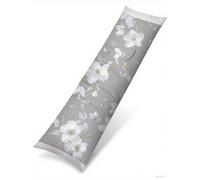Grey Cushion Covers 55 x 165 Sofa Cushions Flowers Rectangle Cushion Covers Velvet Decorative Pillows Cases with Invisible Zipper Long Pillow Case Double Pillow Room Decor Gifts for Women C-161