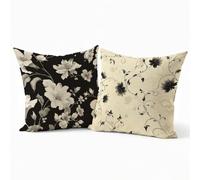 Grey Cushion Covers Breathable linen Decorative Pillow Cases Plant4 Cushion Covers 16x16in Set of 2, Modern Home Decor Sofa Cushions with Invisible Zipper for Outdoor Garden Spring Decoration P-J-3592