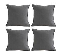 Grey cushions 45 x 45cm set of 4 Corduroy Cushion Square stripes Throw Pillow Case Set drak gray Cushion Covers for Living Room Sofa Bed Bedroom Home Decor Garden ornament Cushion Couch pillowcase