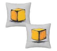 Grey Cushions Cover, Cushion Covers 45 x 45 cm Pack of 2, Soft Velvet Sofa Cushions Cover, Funky Pattern Decorative Throw Pillow Cases Double Sided Printing for Sofa Living Room, Gifts for Women Z-73