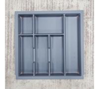 Grey Cutlery Tray For 500mm Blum Metabox Kitchen Drawer 429mm Length X 431mm Width X 50mm Height 6 Compartments