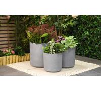 Grey Cylindrical-Shaped Planters, One,Small