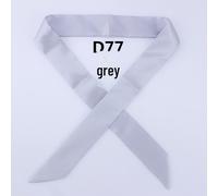 (grey, D77) Korean Style Solid Color Silk Satin Narrow Scarf - Versatile Fashion Accessory for Women