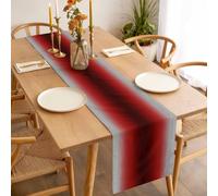 Grey Dark Red Gradient Table Runner 18x72 inch Minimalist Ombre Modern Art Cotton Linen Dining Table Runner Ideal for Dresser Kitchen Coffee Tables
