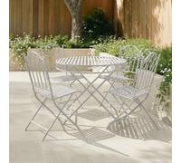 Grey Decorative Rustic Metal 4 Seater Garden Bistro Set