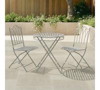 Grey Decorative Rustic Metal Garden Bistro Set