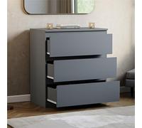 Grey Designs Denver 3 Drawer Chest Of Drawers Storage