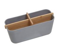 Grey Detachable Organizer With 4 Compartments, Bamboo Fibre Storage Organizer, Sub-Grid Drawer Organizer Premier Housewares Grey One Size