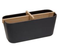 Grey Detachable Organizer With 4 Compartments, Bamboo Fibre Storage Organizer, Sub-Grid Drawer Organizer Premier Housewares Black One Size