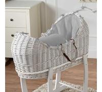 Grey Dimple Grey Wicker Pod Baby Deluxe Moses Basket