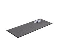 Relaxdays Grey Dirt Trapping Mat, Indoor Doormat, Large Dirt Catcher, Thin Door Mat, 80x200 cm, Black-Grey