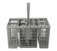 Grey Dishwasher Cutlery Basket with Detachable Handle Plastic Utensil Tray | This plastic cutlery basket features a detachable handle for easy loading and unloading of your kitchen utensils.