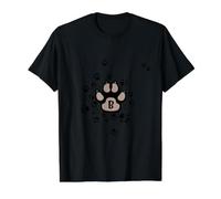 Grey Dog Claw Paw Monogram Print Cute Letter B Paws Value Graphic T-Shirt, Men, Black, S