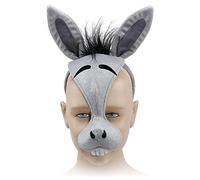 Grey Donkey Mask with Sound on Headband (1 Pc) - Adorable Design, Perfect Accessory for Christmas, Nativity, World Book Day, Cosplay, & More Halloween Halloween