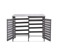 Grey Double Bin Store Shed Wheelie Bin Storage Wooden Store Cover Garden Rubbish Dustbin Shed