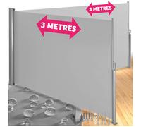 Tectake Double-sided Garden Privacy Screen With Retractable Awnings Grey