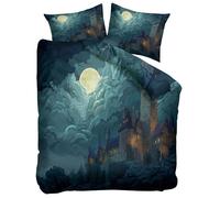 Grey Duvet Cover Set King 230x220 cm Fantasy Medieval Castle 3 Pieces Bedding Quilt Cover Sets, Ultrasoft Polycotton Bed Cover Set with 2 Pillowcases, for Kids Boys Girls Adults