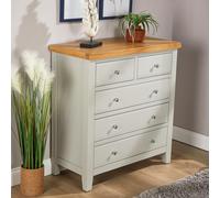 Easton Chest Of 5 Drawers Storage Organiser Unit Bedroom Solid Wood Home Source Grey One Size